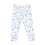 Blue Bows and Flowers - Short Sleeve Loungewear Set