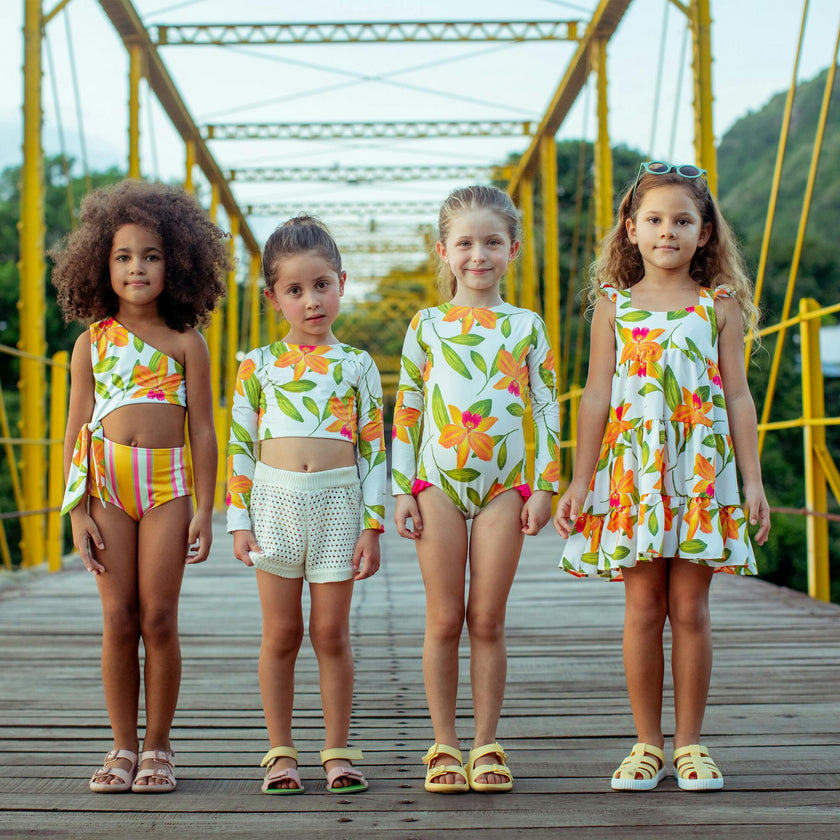 ORQUIDEAS NARANJA - SUN LONGSLEEVE BIKINI