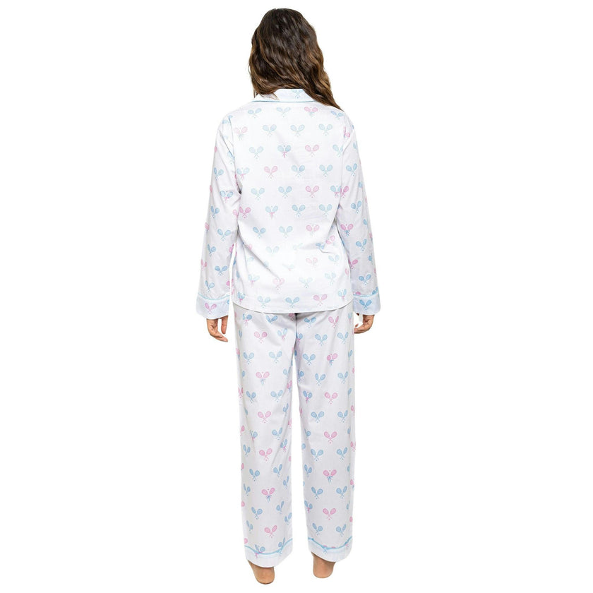 Women's Tennis Bows Long PJ Set