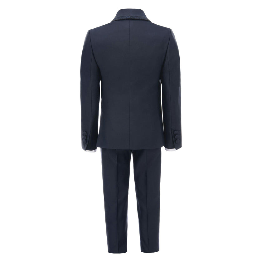 Navy Glitter Trim Suit