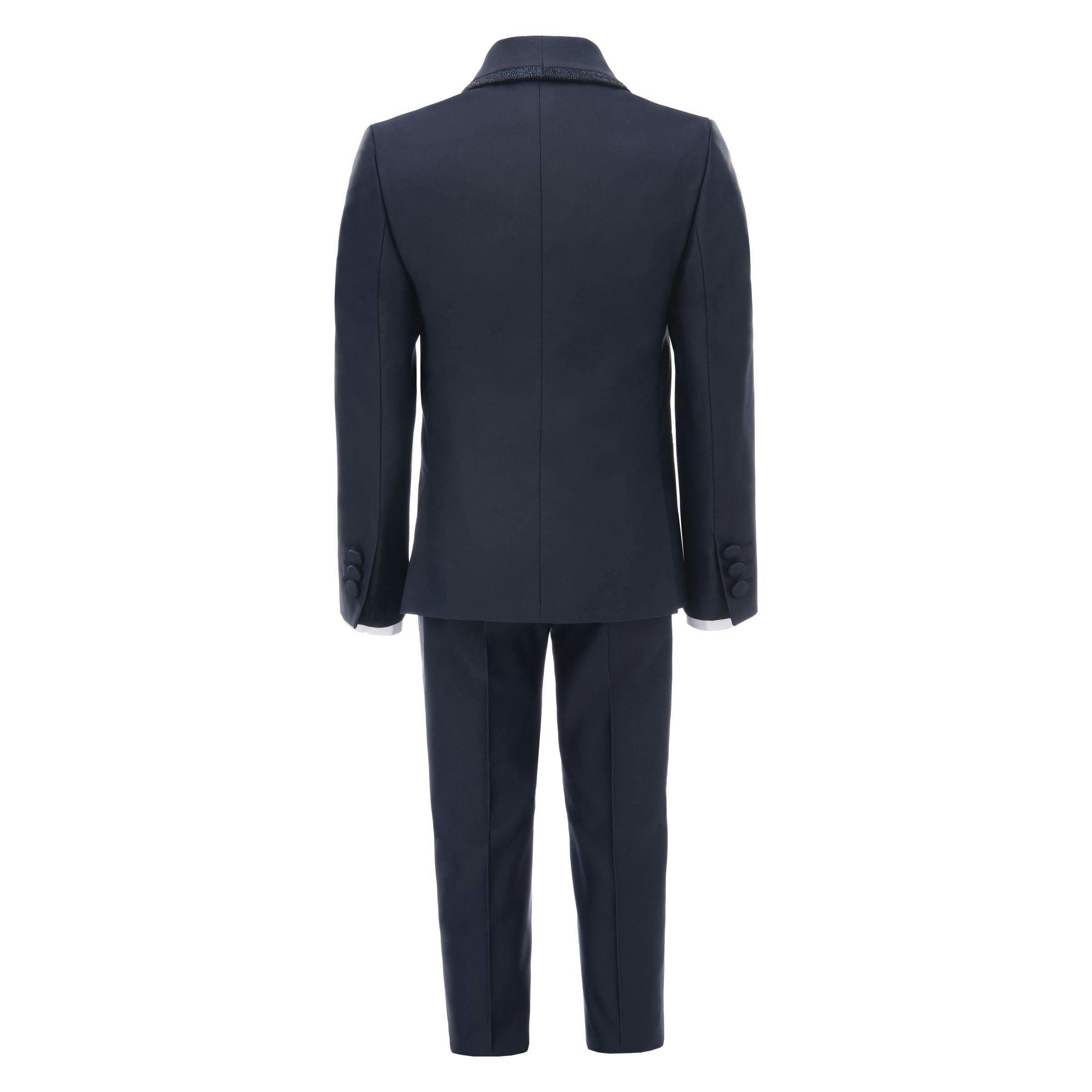 Navy Glitter Trim Suit