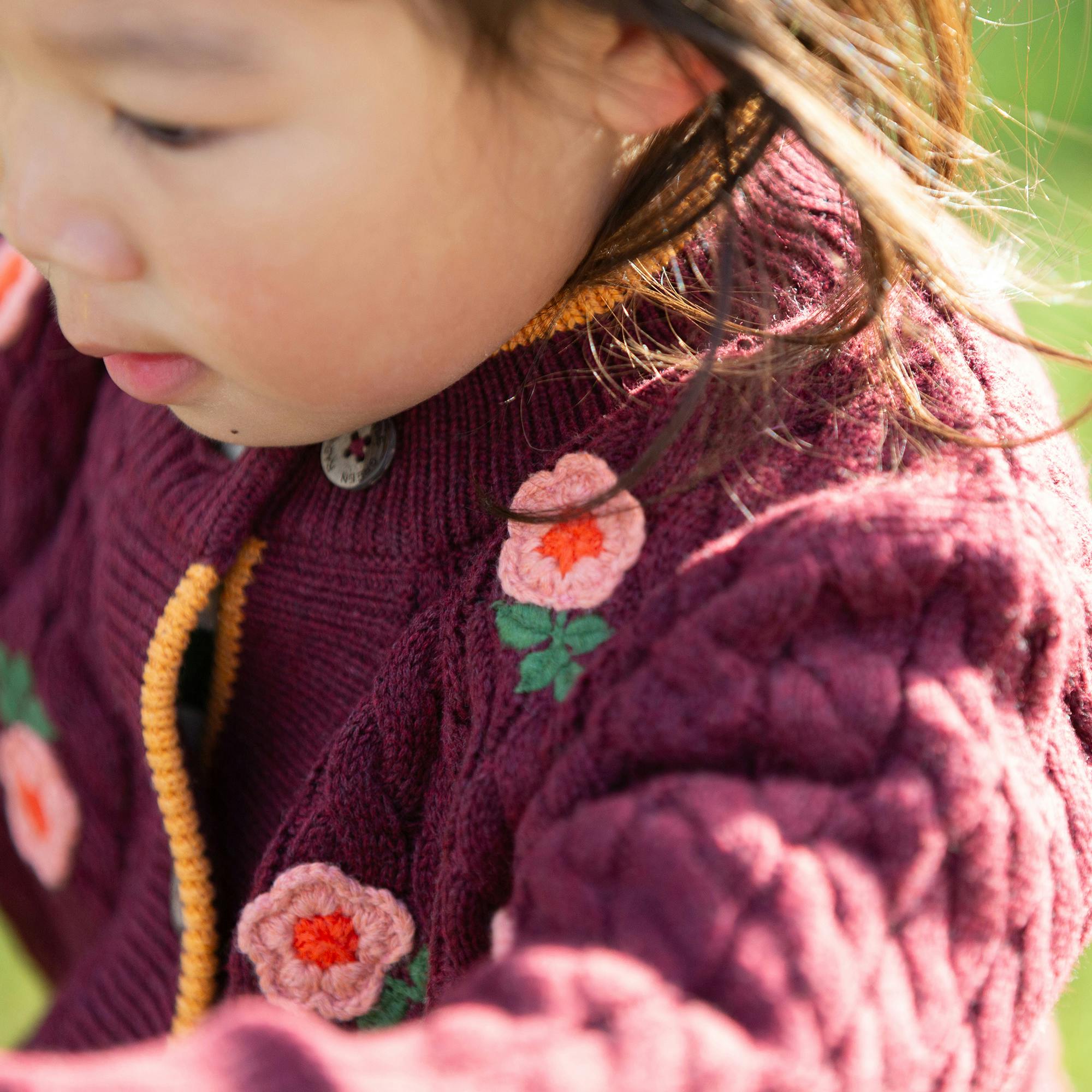 Berry Petal Snuggly Knitted Cardigan, Purple