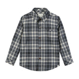 ATWOOD woven shirt blue/beige brushed cotton paid