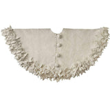 Handmade Felted Wool Overlapping Flowers Border Cream Christmas Tree Skirt 26"/48"/64"/72"