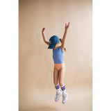 The Upper West High Neck 2-Tone One-Piece Swimsuit, Salmon Sky