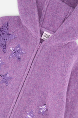 Hooded Knitted Cardigan Violet