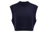 Cropped Mohair Mock Neck Vest