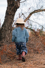 Fringed Cardigan in Luna Blue