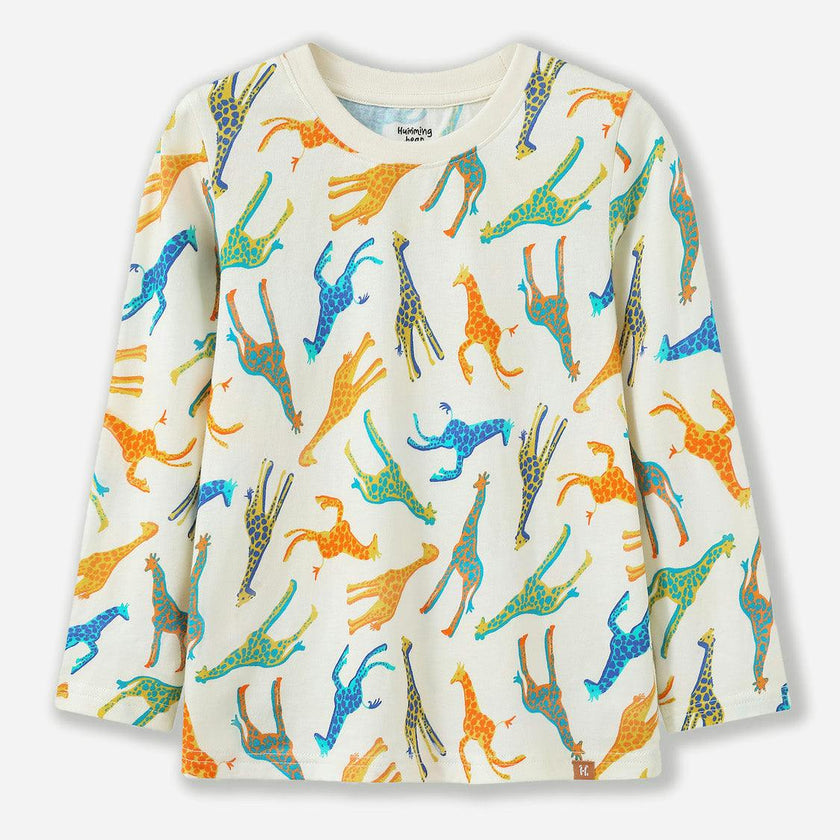 Colorful Giraffes Long Sleeve Tee