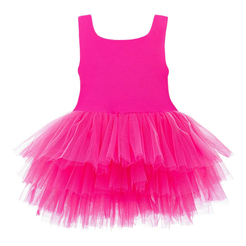 Pink Rouge Solid Tutu Dress