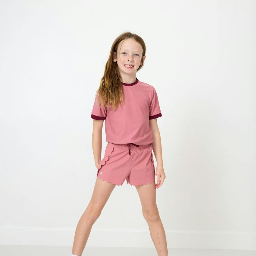 Girls Scalloped Super Short