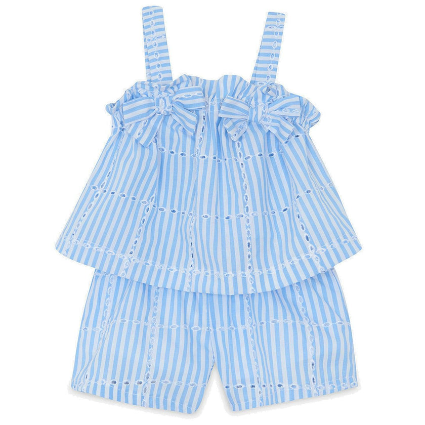 TARTINE ET CHOCOLAT Seersucker Bows Baby Set