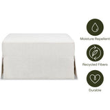 Crawford Gliding Ottoman in Fog Chatham Stripe Performance Eco-Weave