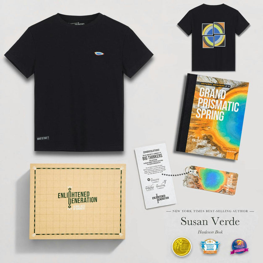Grand Prismatic Spring Rainbow Wonder Gift Box with Graphic Kids Tee, Book, and Activities