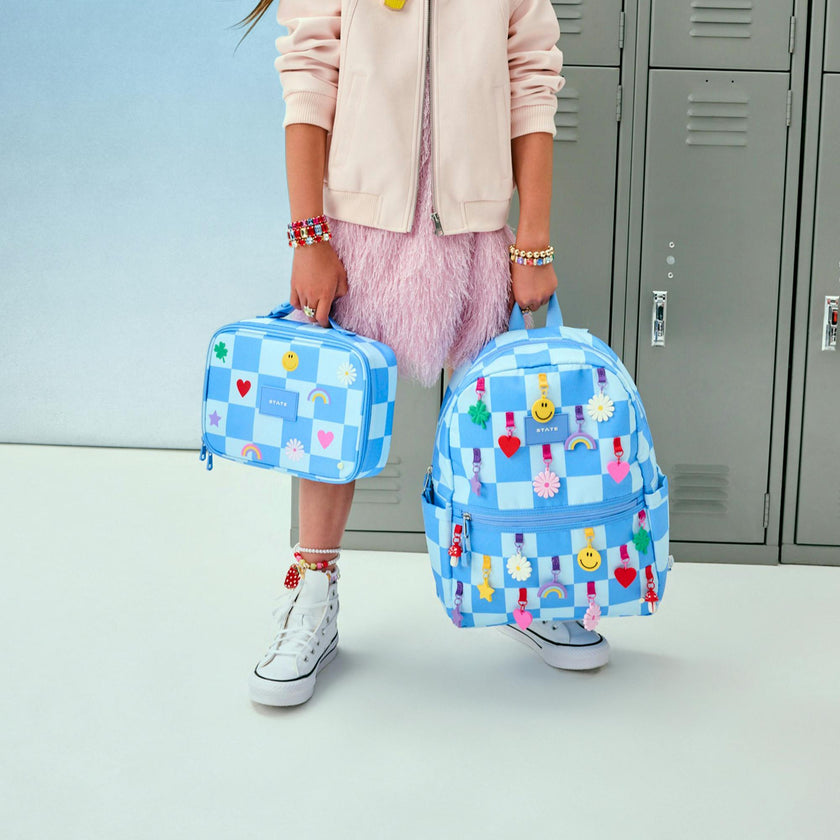 Kane Double Pocket Backpack, Charms Blue Checkerboard