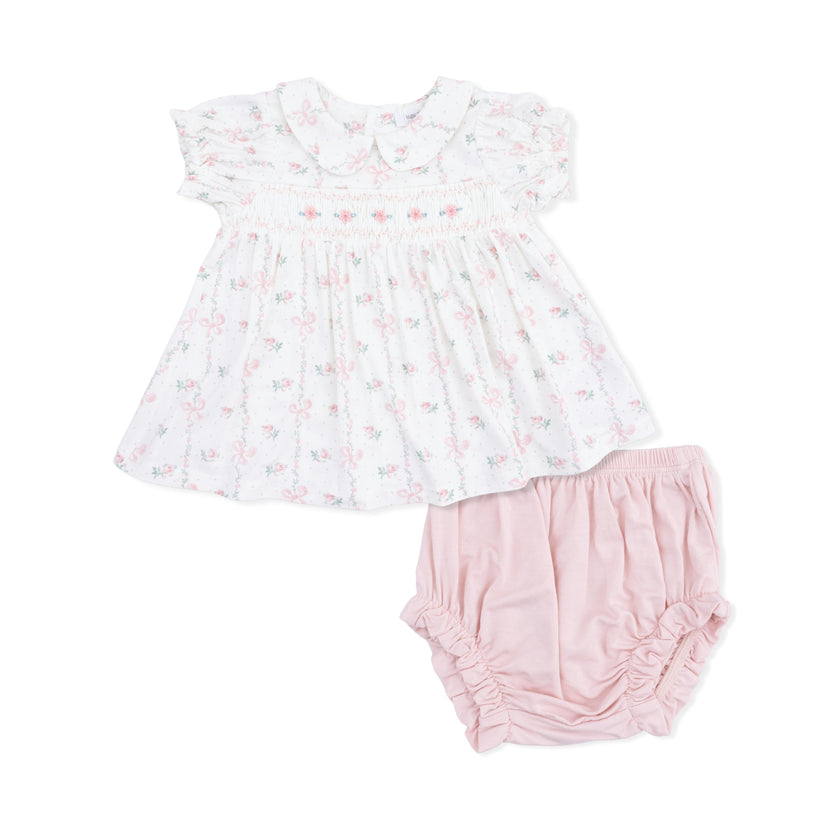 Dainty Buds and Bows - Smocked Dress Set