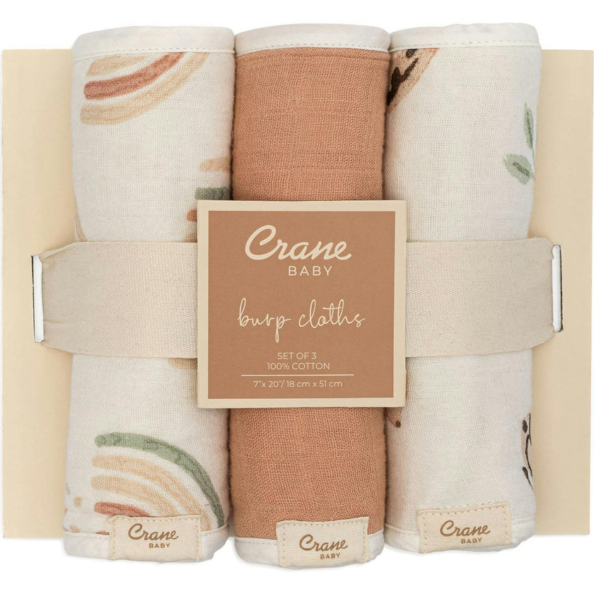 Parker 3-pc. Newborn Burp Cloth Set (Rainbow/Butterfly)
