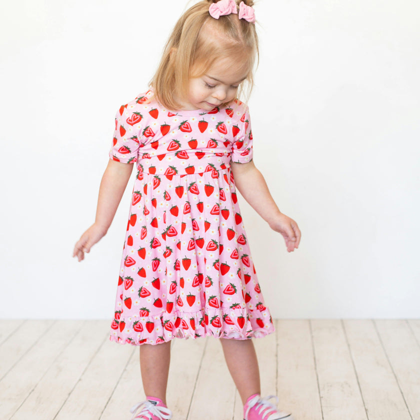 Strawberry Fields Twirl Dress, Pink