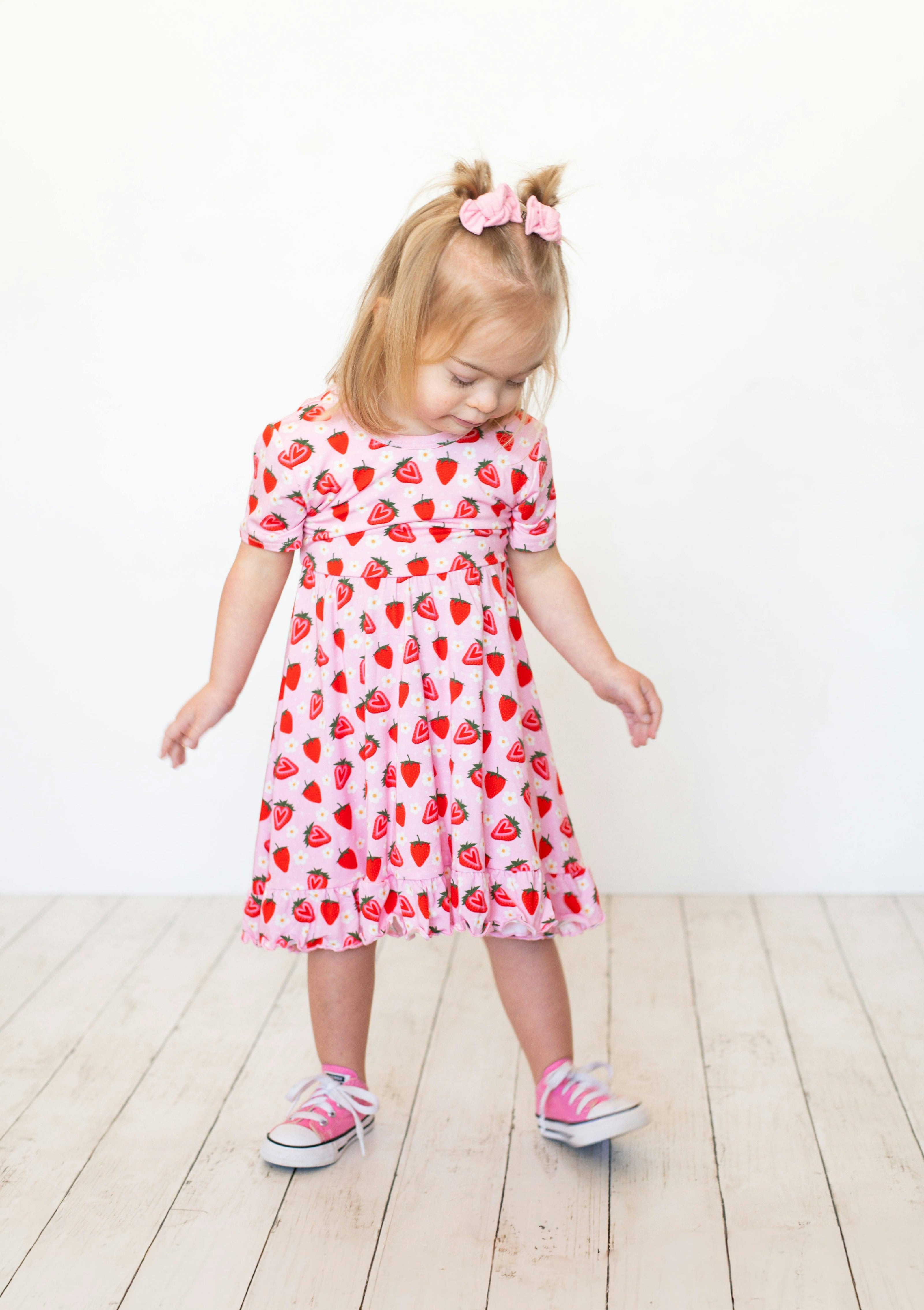 Strawberry Fields Twirl Dress, Pink