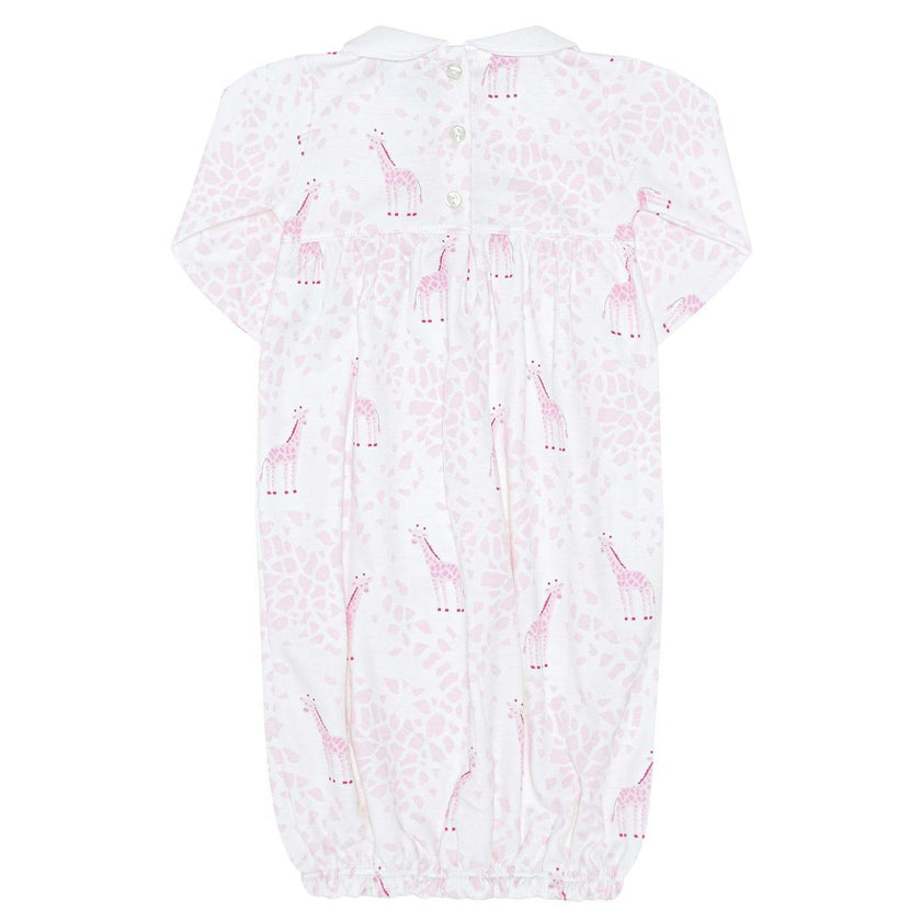 Pink Print Smocked Gown
