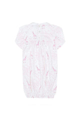 Pink Print Smocked Gown