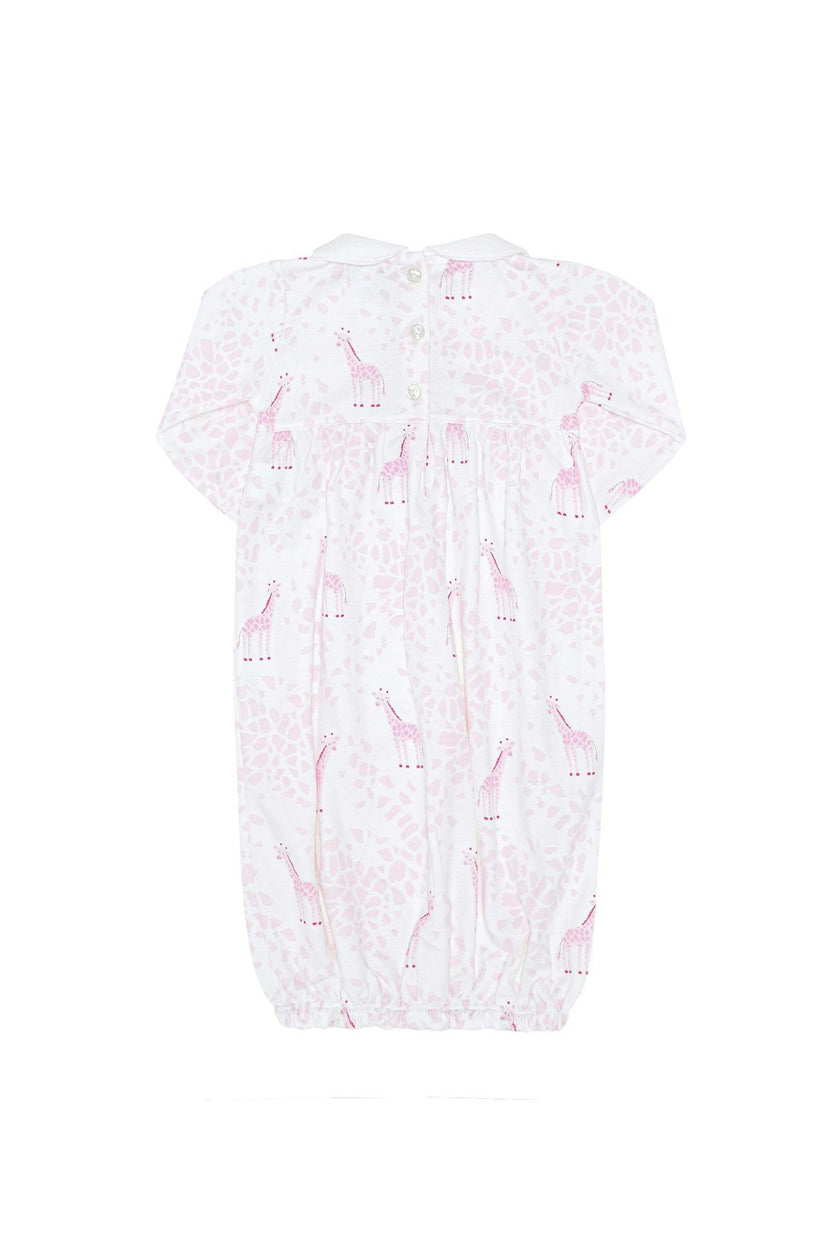 Pink Print Smocked Gown