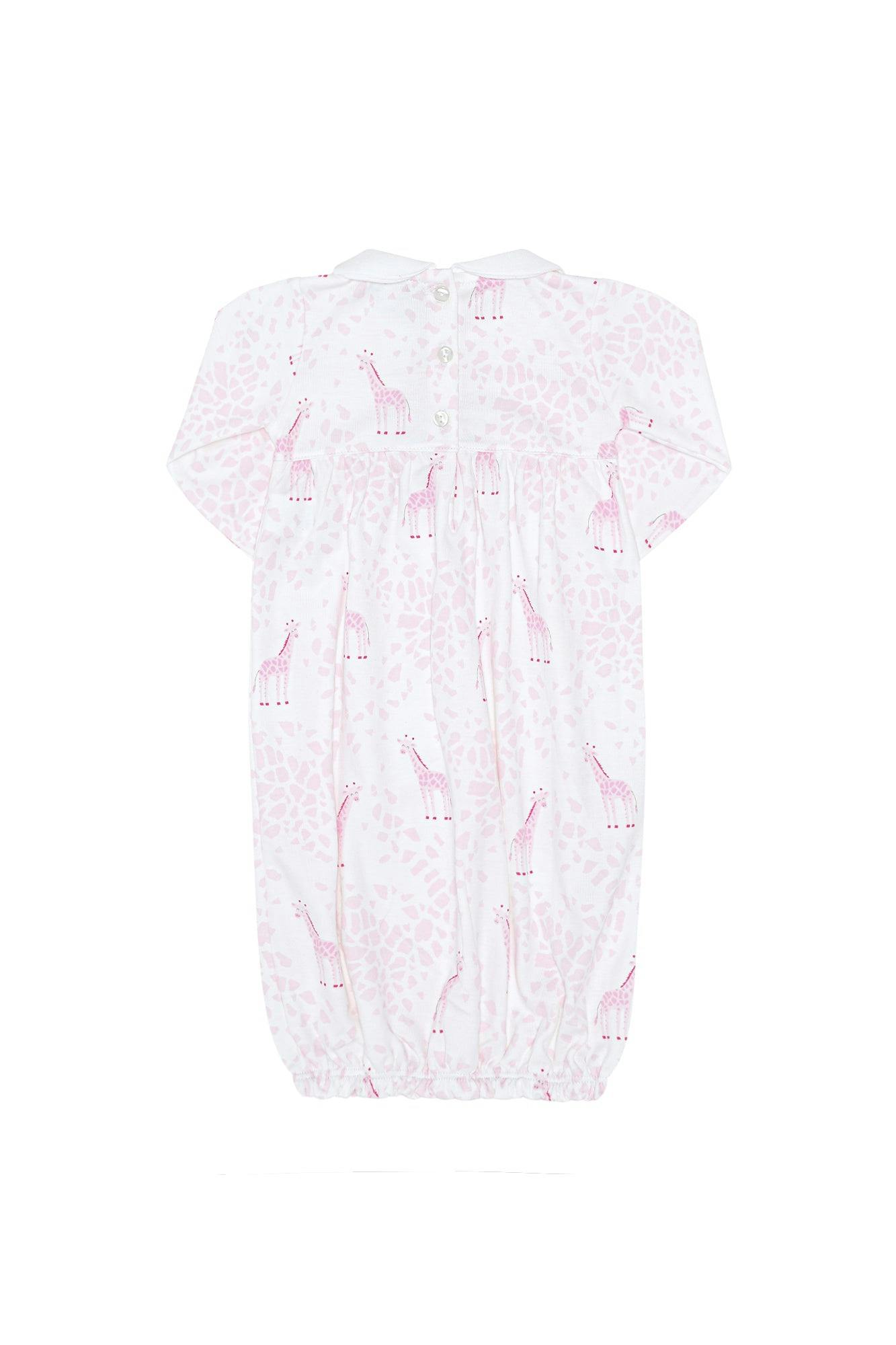 Pink Print Smocked Gown