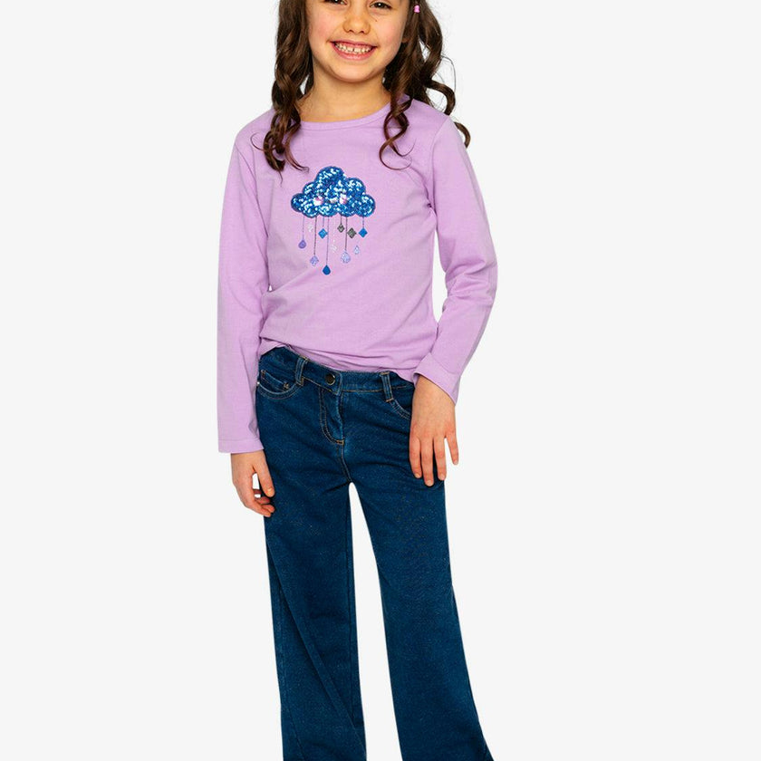 Jeggings with Lurex Navy Blue Denim