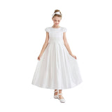 White Dalmira Puff Sleeve Formal Dress
