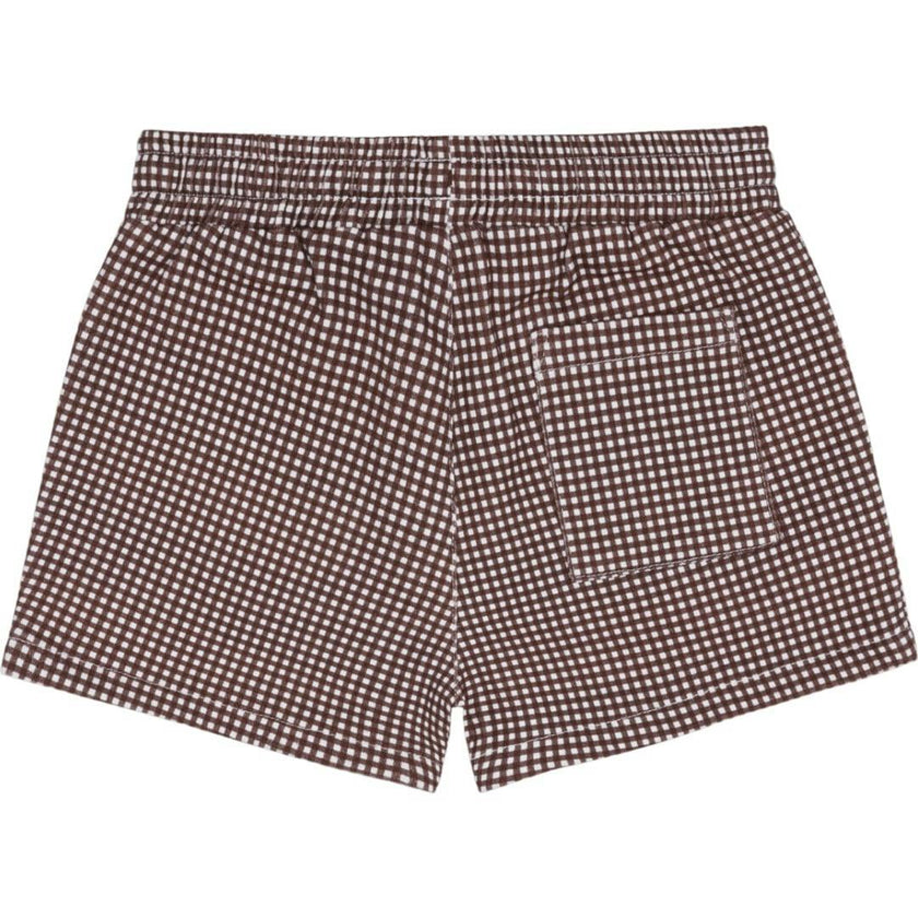 boys cocoa gingham ultra-soft twill shorts