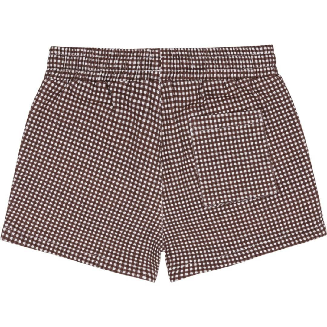 boys cocoa gingham ultra-soft twill shorts