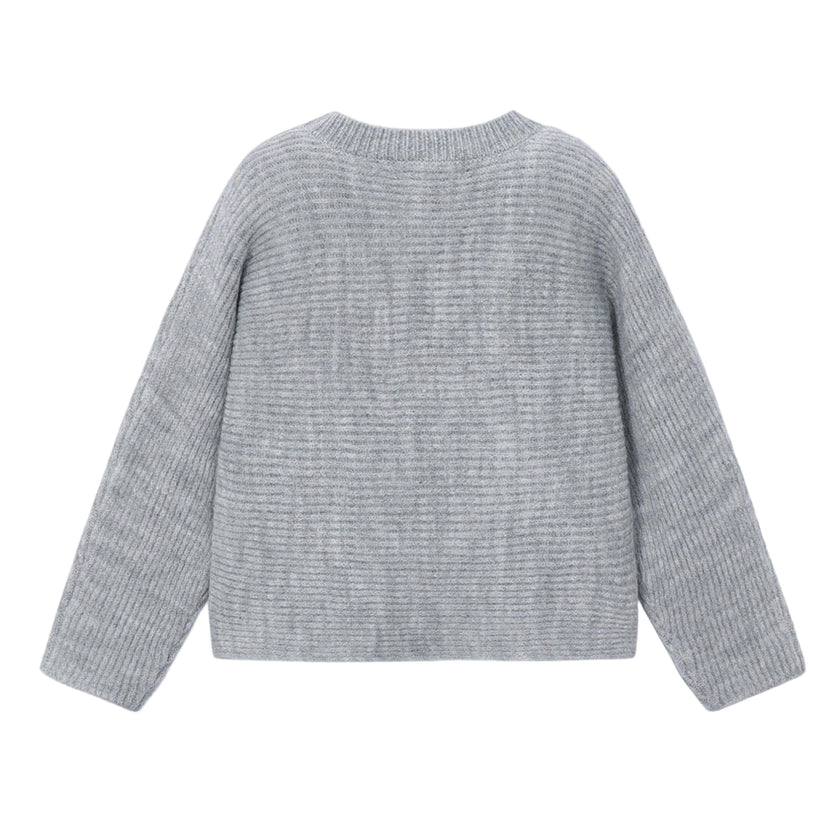 Gray Pearl Knit Sweater