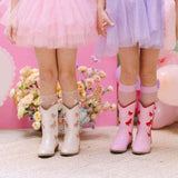 Cowgirl Red + Pink Bow Boots, Pink
