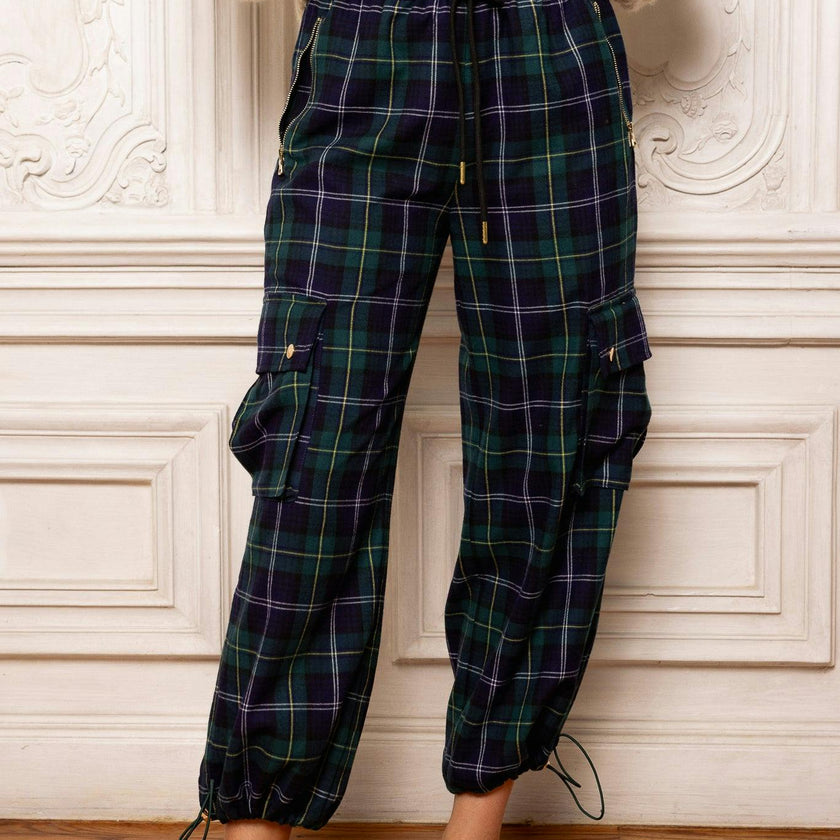 Nicole Cargo Pants in Nocturne Plaid