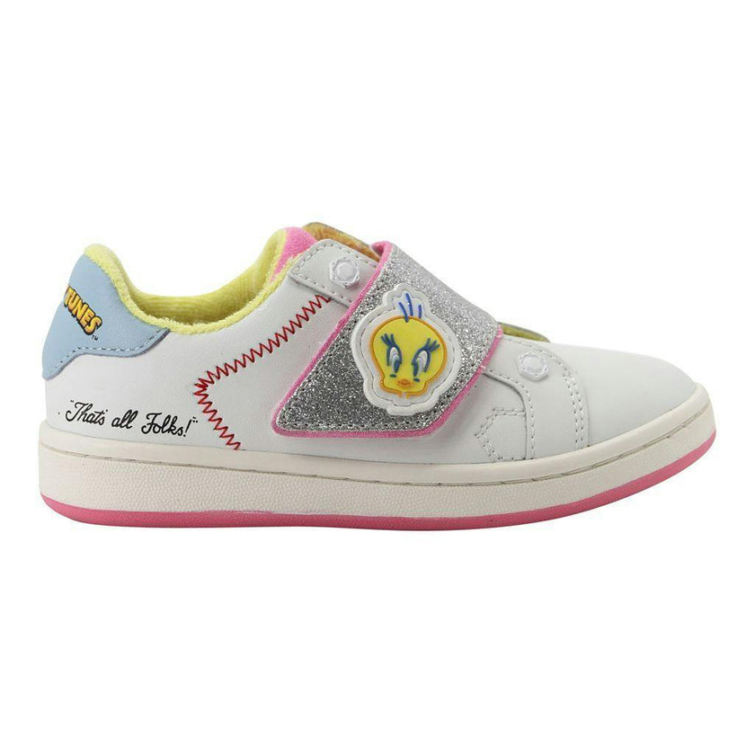 White Glitter Tweety Sneakers