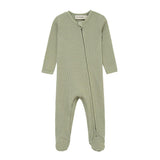 Tea Waffle Zipper Footed Romper