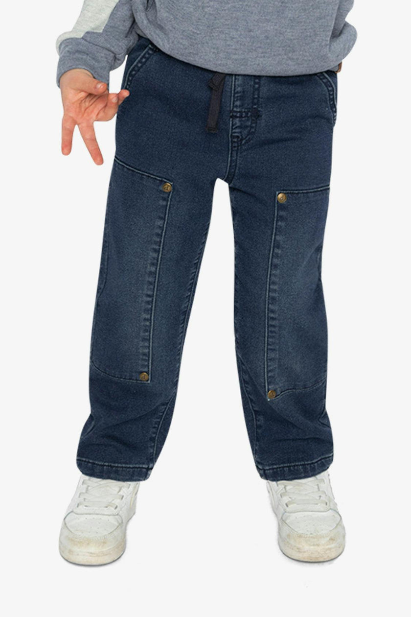French Terry Denim Pants Navy Blue