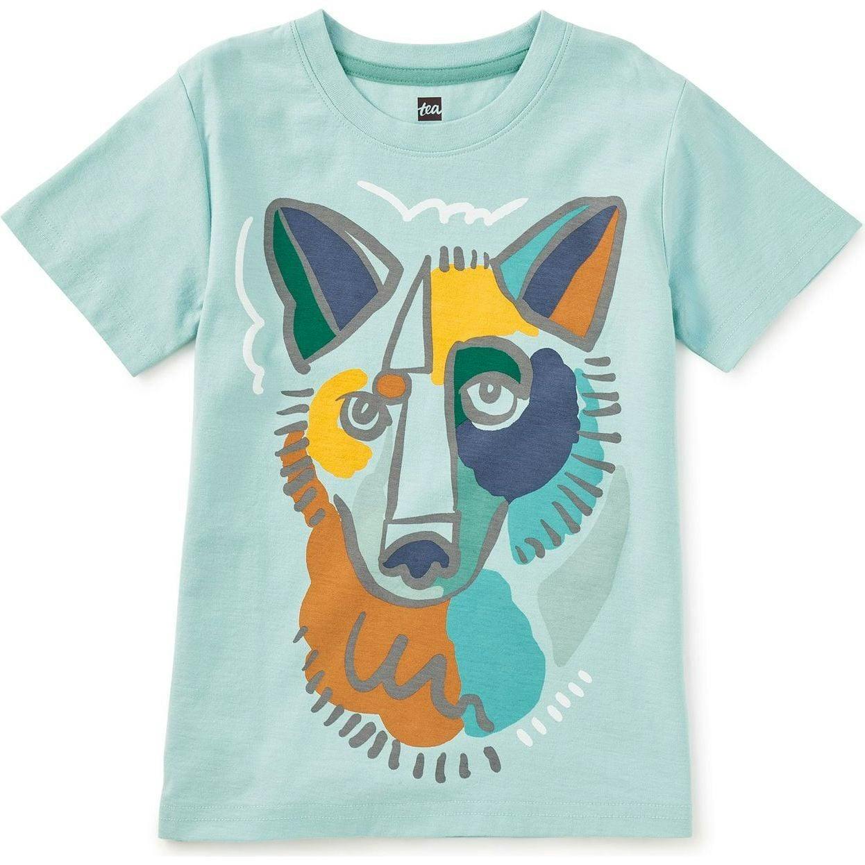 Picasso Wolf Graphic Tee, Blue
