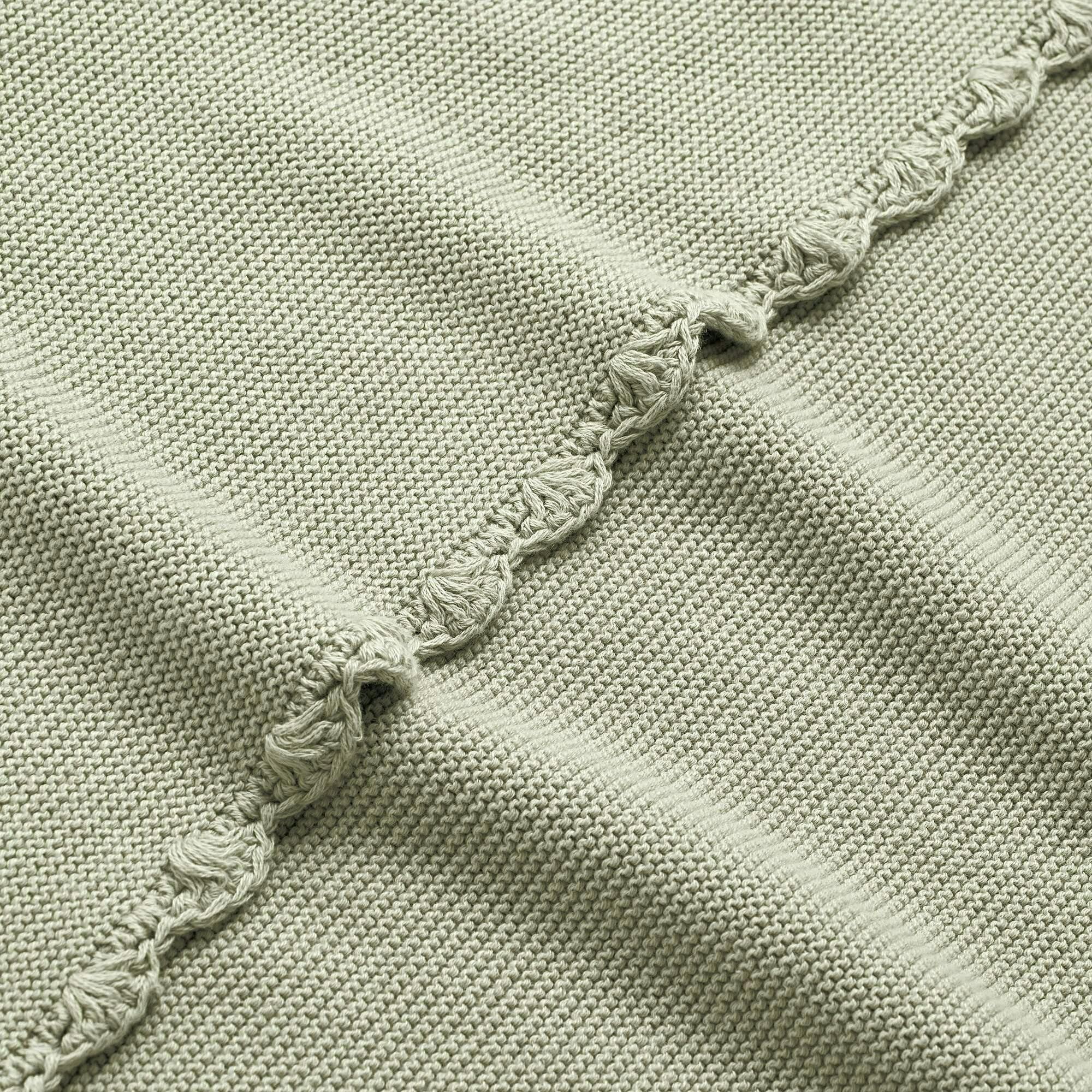 Cotton Knit Blanket, Green