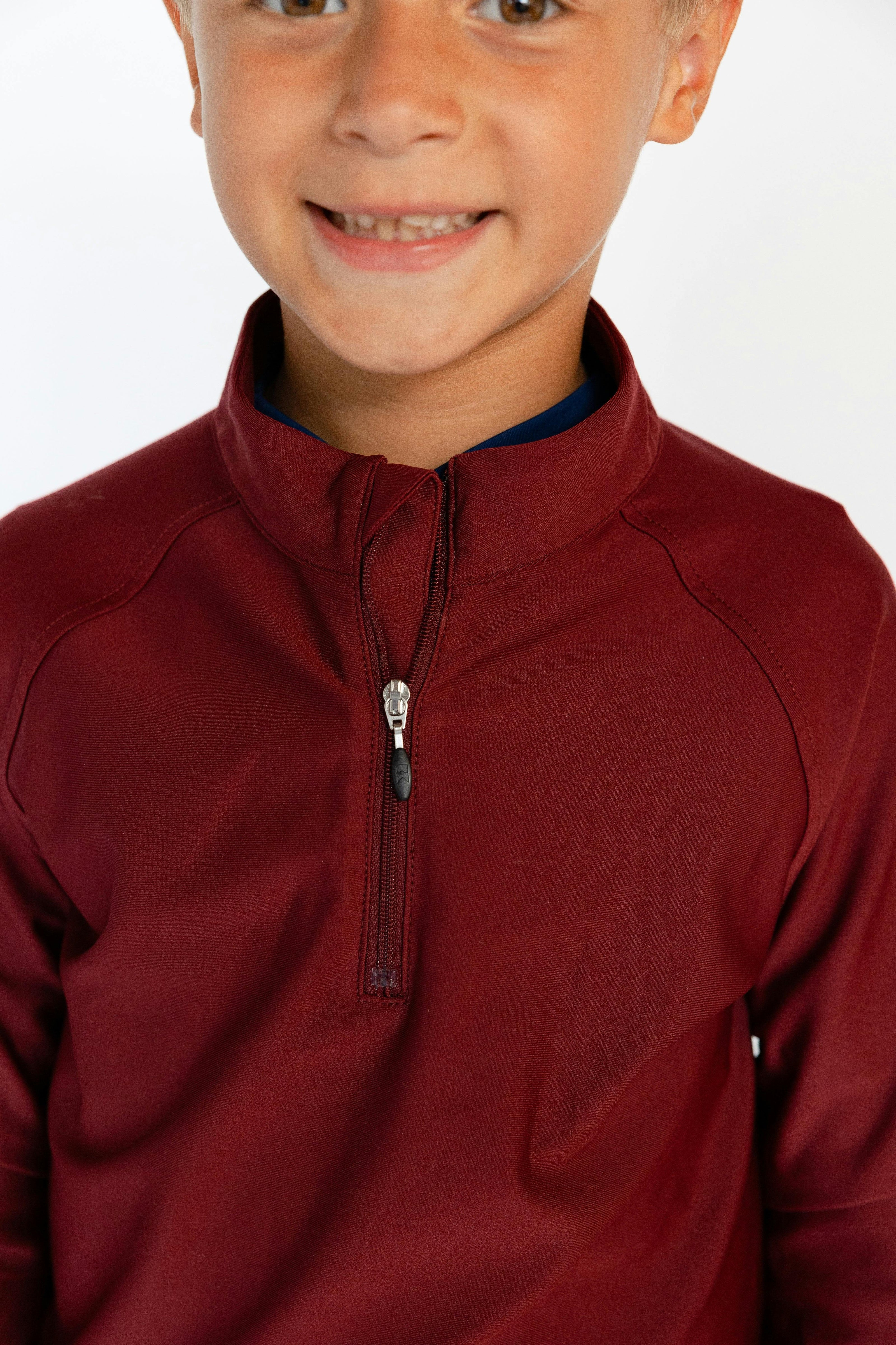 maroon half-zip