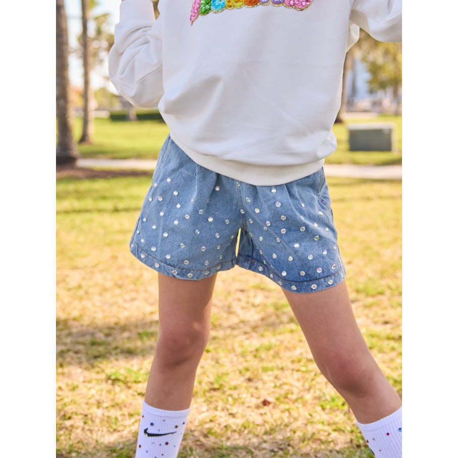 Rocker Crystal Denim Shorts