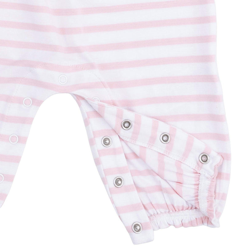 Football Dot and Stripe - Ruffle Sleeve Snap Romper
