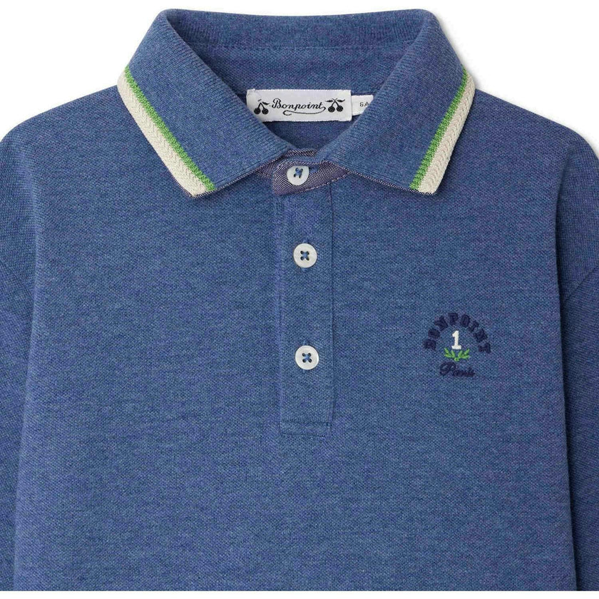 BONPOINT Jerry Knit Polo - Bleu Gris