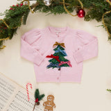 Girls Constance Sweater - Tree Bows