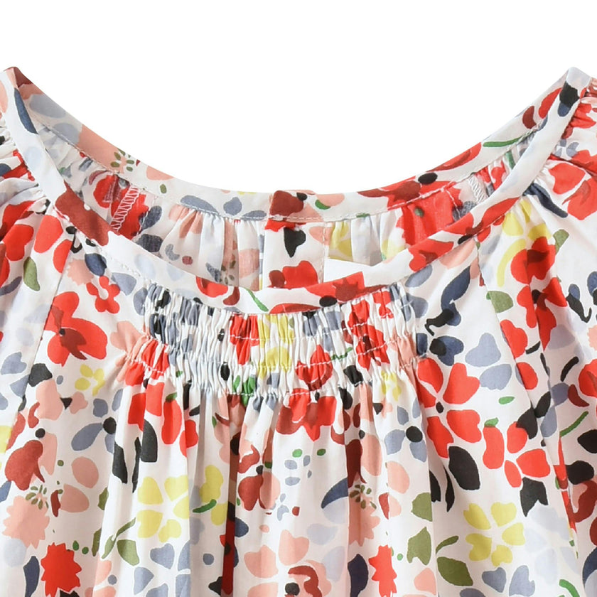 BONPOINT Smocked blouse grenadine flower