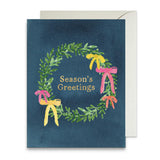 Season's Greetings Holiday Wreath Greeting Card