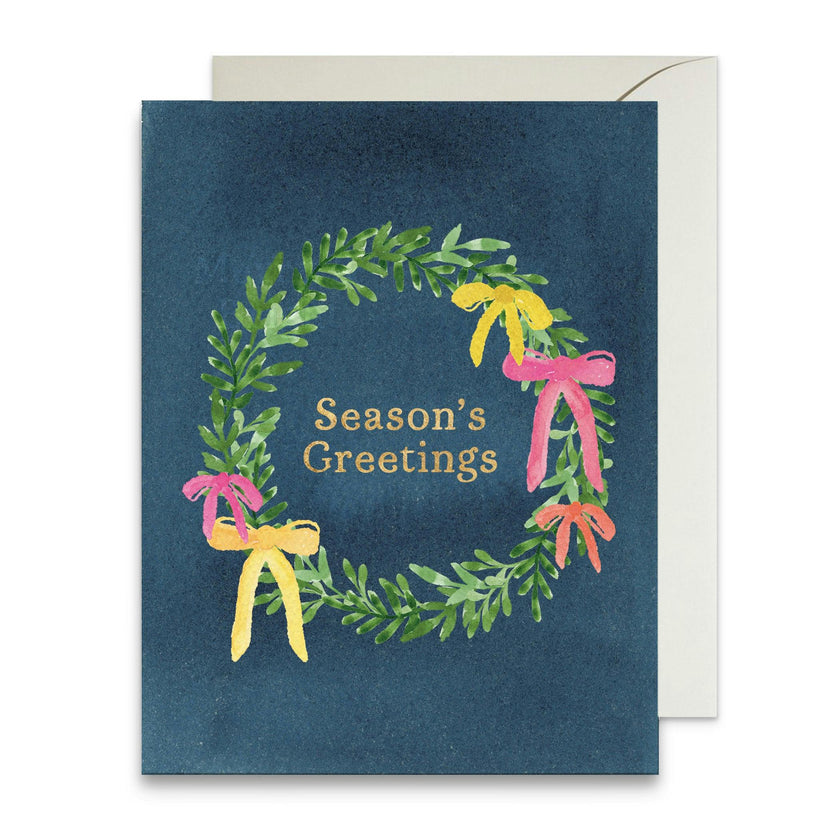 Season's Greetings Holiday Wreath Greeting Card