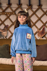 POSTCARD VELVET SWEATER BLUE