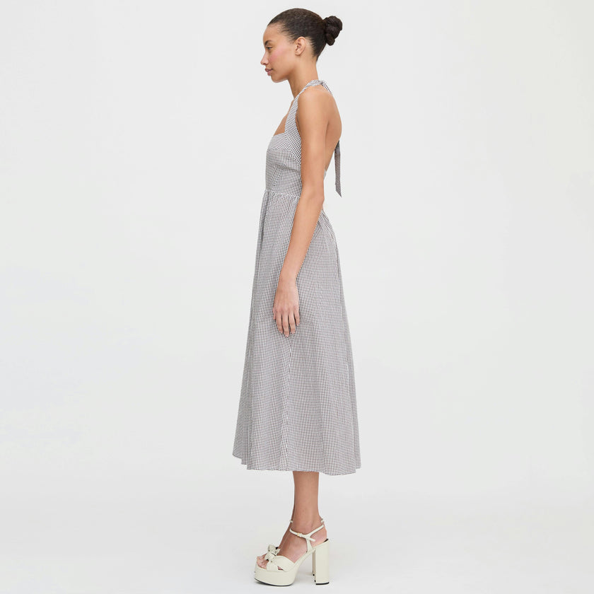 The Fleur Midi Dress - Chocolate Gingham