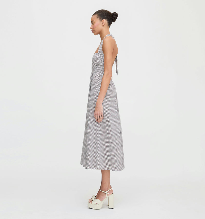 The Fleur Midi Dress - Chocolate Gingham